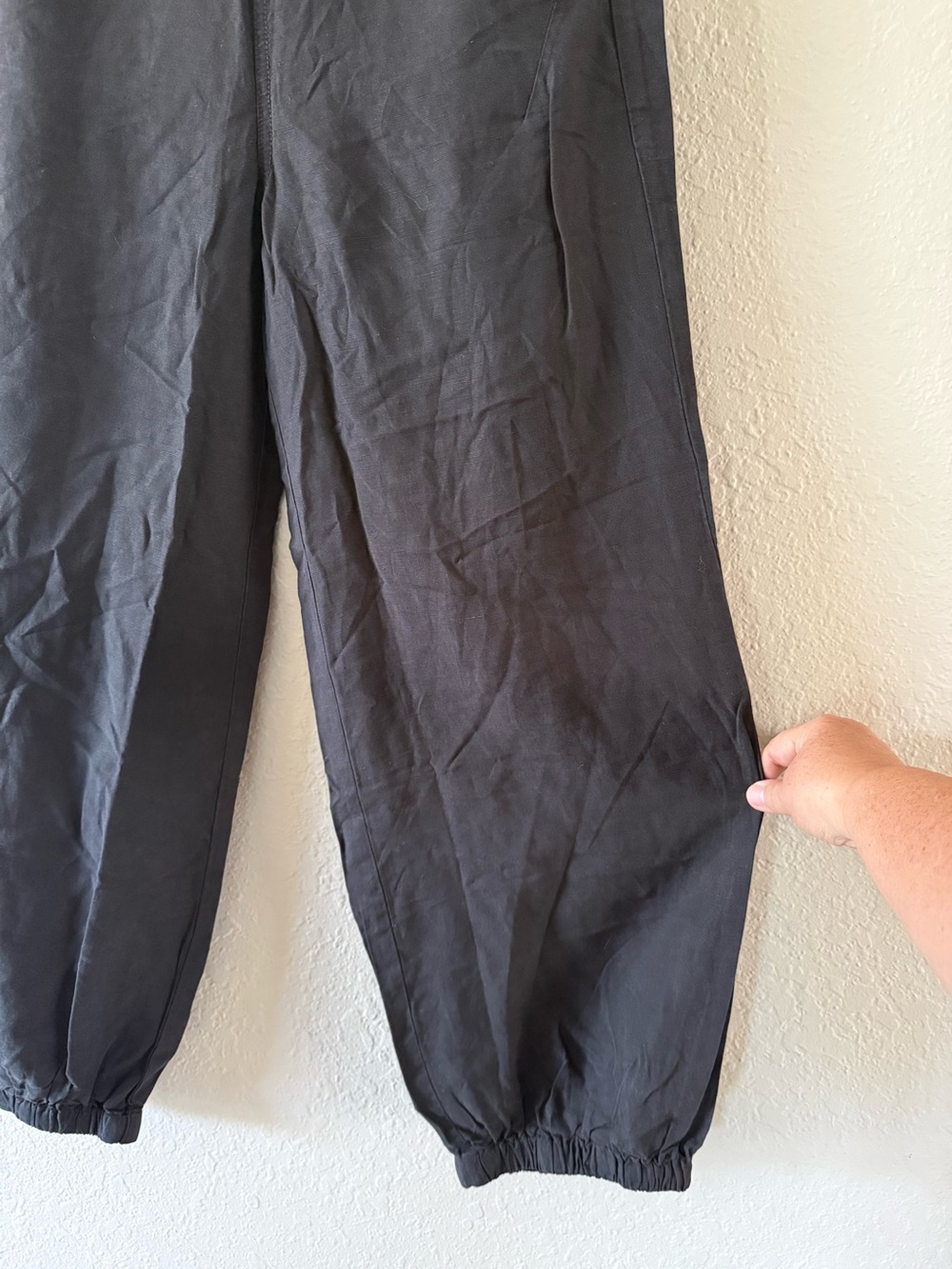 Pilcro Anthropologie Black Linen Blend Sailor Style Baggy Jogger Pants Size 29 - Picture 2 of 13